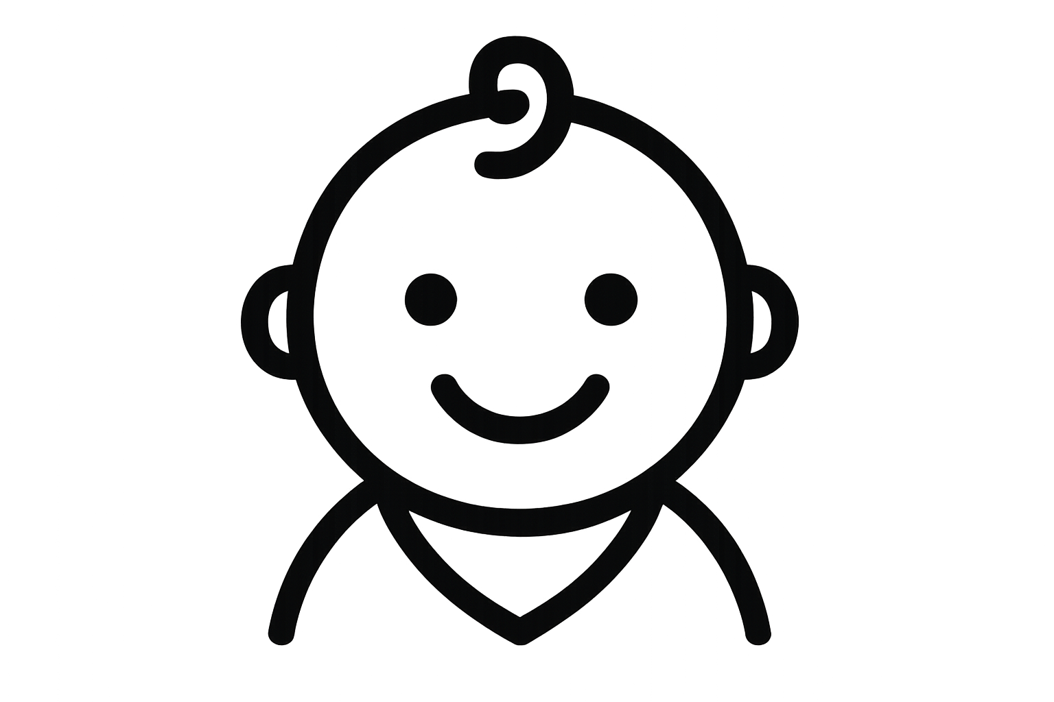 infant icon without colour smiley face